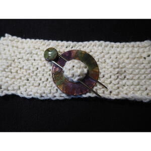 Handcrafted Enameled Reversible Shawl Pin with Two Reversible Pins